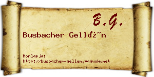 Busbacher Gellén névjegykártya